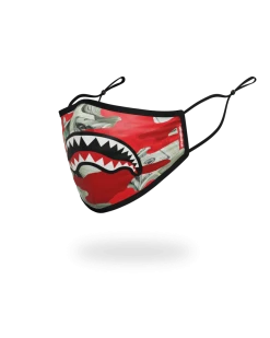 SPRAYGROUND® ADULT MONEY CAMO (RED) FORM-FITTING FACE MASK