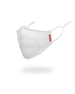 SPRAYGROUND® ADULT WHITE ON WHITE SHARK FORM-FITTING FACE MASK FACE MASKS