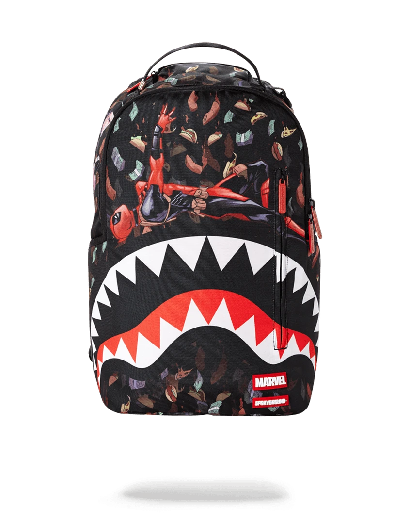 SPRAYGROUND® BACKPACKS DEADPOOL TACO$ RAIN SHARK 3 SPRAYGROUND® BACKPACKS DEADPOOL TACO$ RAIN SHARK