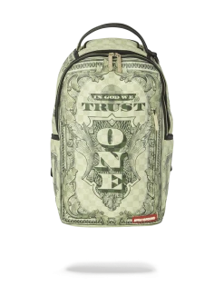SPRAYGROUND® BACKPACKS IN GOD WE TRUST GREEN BACKPACK (ONE OF ONE)