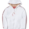 SPRAYGROUND® HOODYS & CREWS SHARKTRACK SPUCCI ZIPUP HOODIE (WHITE)