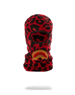 SPRAYGROUND® SKI MASKS RED LEOPARD GOLD SHARK MOUTH SKI MASK