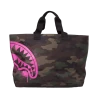 SPRAYGROUND® PINK STENCIL SHARK CAMO TOTE
