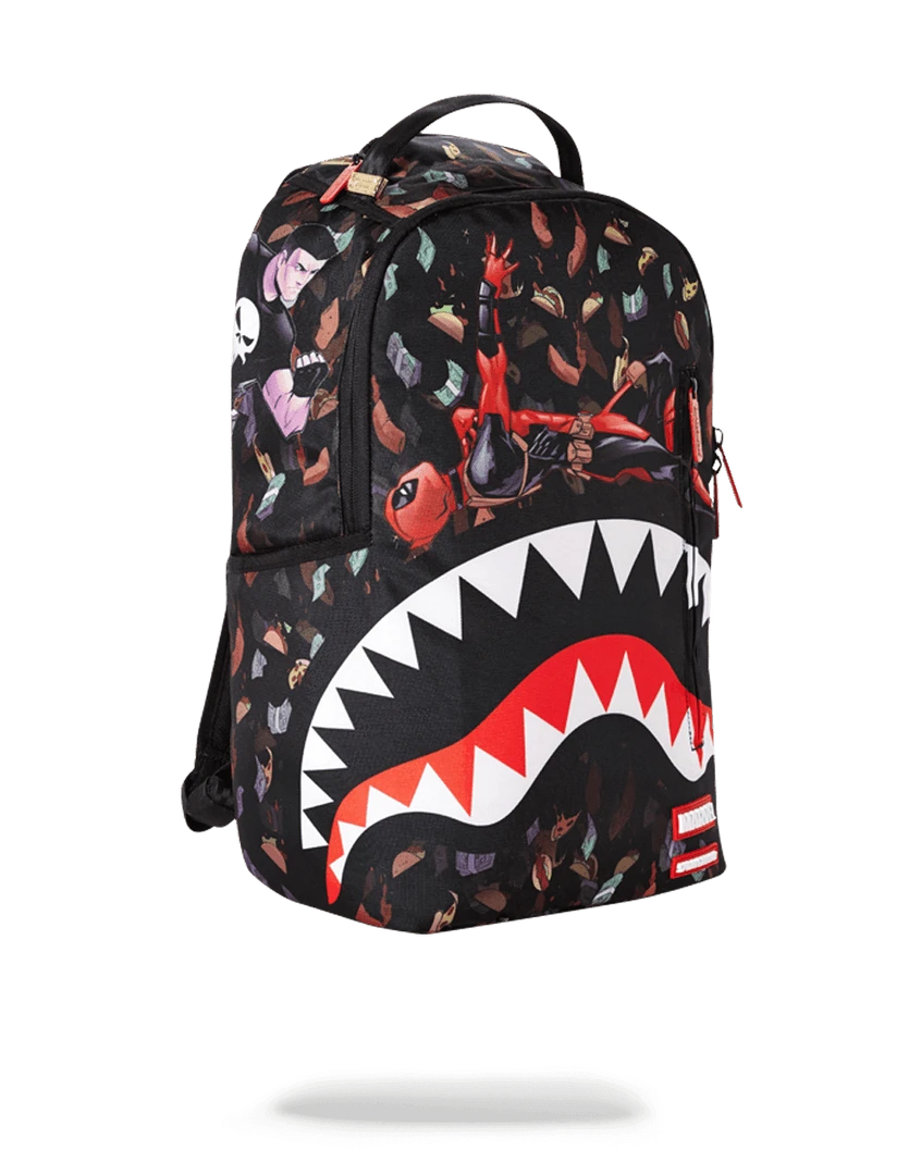 SPRAYGROUND® BACKPACKS DEADPOOL TACO$ RAIN SHARK 4 SPRAYGROUND® BACKPACKS DEADPOOL TACO$ RAIN SHARK