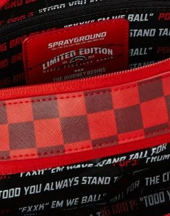 SPRAYGROUND® SHARKS IN PARIS RED TOILETRY AKA MONEY BAGS