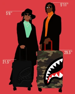 SPRAYGROUND® FULL-SIZE CAMO CARRY-ON BLACK LUGGAGE BUNDLE