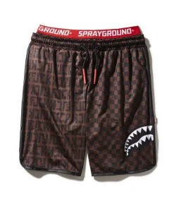 SPRAYGROUND® OFFENDED SPLIT THE CHECK CORTO SWIM TRUNKS SWIMWEAR