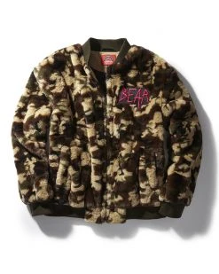 SPRAYGROUND® CAMO BEAR BOMBER FLEECE JACKET APPAREL+GEAR