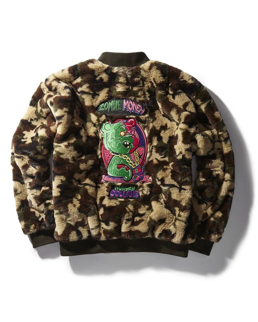 SPRAYGROUND® CAMO BEAR BOMBER FLEECE JACKET APPAREL+GEAR 6 SPRAYGROUND® CAMO BEAR BOMBER FLEECE JACKET APPAREL+GEAR