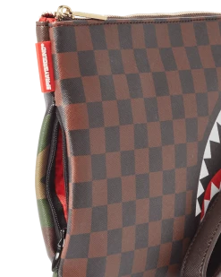 SPRAYGROUND® CHECKS IN CAMOFLAUGE CROSSOVER CLUTCH