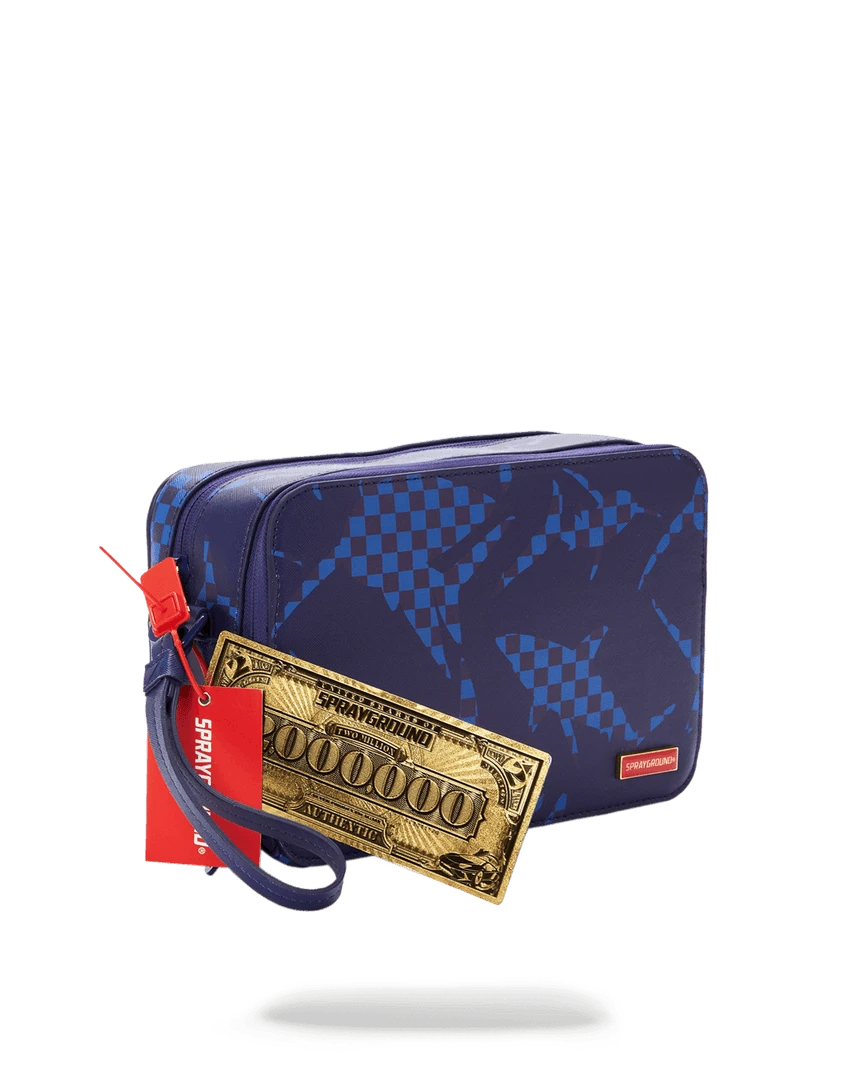 SPRAYGROUND® BAGS SHARK CHECK (BLUE) TOILETRY 11 SPRAYGROUND® BAGS SHARK CHECK (BLUE) TOILETRY