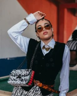 SPRAYGROUND® HANDBAGS NIGHT NIGHT SHARKCHAIN HANDBAG