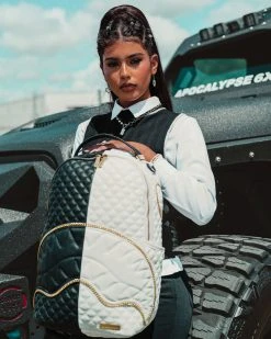 SPRAYGROUND® LEVELED UP SPLIT QUILT SHARK BACKPACK (DLXV)