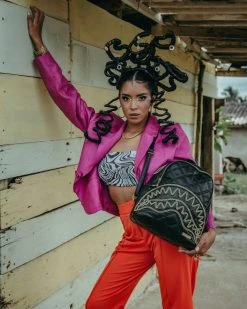 SPRAYGROUND® NOIR QUILT GOLD CHAIN SHARK SAVAGE BACKPACK BAGS