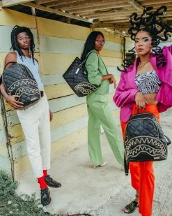 SPRAYGROUND® NOIR QUILT GOLD CHAIN SHARK SAVAGE BACKPACK BAGS