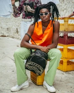 SPRAYGROUND® NOIR QUILT GOLD CHAIN SHARK SAVAGE BACKPACK BAGS