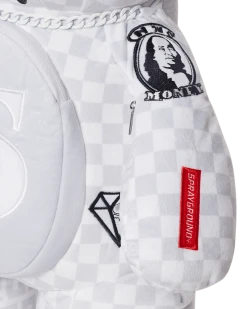 SPRAYGROUND® BAGS SPLIT THE CHECK (PEARL) MONEY BEAR TEDDYBEAR BACKPACK