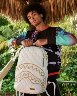 SPRAYGROUND® RIVIERA LE BLANC GOLD CHAIN SHARK BACKPACK (DLXV) BAGS