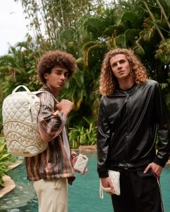 SPRAYGROUND® RIVIERA LE BLANC GOLD CHAIN SHARK BACKPACK (DLXV) BAGS