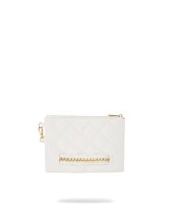 SPRAYGROUND® CROSSOVER CLUTCHES RIVIERA LE BLANC GOLD CHAIN SHARK CROSSOVER CLUTCH