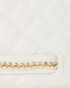 SPRAYGROUND® CROSSOVER CLUTCHES RIVIERA LE BLANC GOLD CHAIN SHARK CROSSOVER CLUTCH