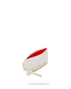 SPRAYGROUND® CROSSOVER CLUTCHES RIVIERA LE BLANC GOLD CHAIN SHARK CROSSOVER CLUTCH