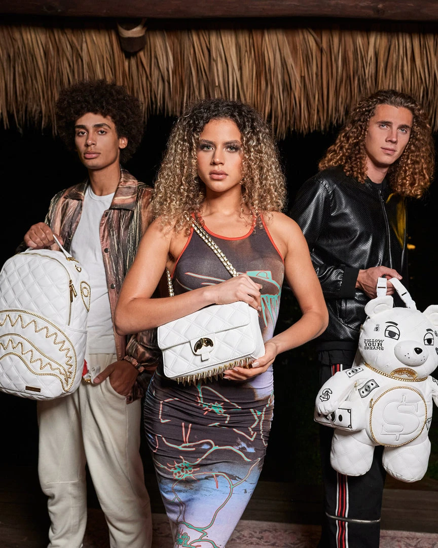 SPRAYGROUND® RIVIERA LE BLANC GOLD CHAIN SHARK HANDBAG BAGS 13 SPRAYGROUND® RIVIERA LE BLANC GOLD CHAIN SHARK HANDBAG BAGS