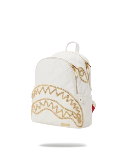 SPRAYGROUND® RIVIERA LE BLANC GOLD CHAIN SHARK SAVAGE BACKPACK BAGS