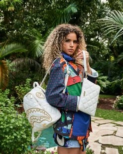 SPRAYGROUND® RIVIERA LE BLANC GOLD CHAIN SHARK SAVAGE BACKPACK BAGS