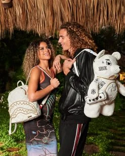 SPRAYGROUND® RIVIERA LE BLANC GOLD CHAIN SHARK SAVAGE BACKPACK BAGS