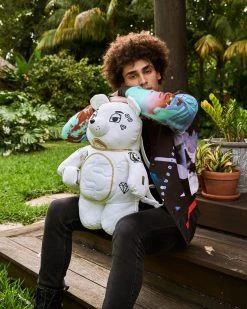 SPRAYGROUND® RIVIERA LE BLANC GOLD CHAIN MONEYBEAR TEDDYBEAR BACKPACK BAGS