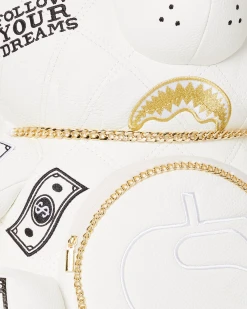 SPRAYGROUND® RIVIERA LE BLANC GOLD CHAIN MONEYBEAR TEDDYBEAR BACKPACK BAGS