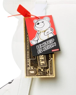 SPRAYGROUND® RIVIERA LE BLANC GOLD CHAIN MONEYBEAR TEDDYBEAR BACKPACK BAGS