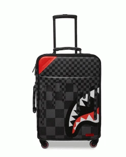 SPRAYGROUND® XTC GREY SHARKS IN PARIS CUT & SEW VEGAN LEATHER CARRY-ON LUGGAGE