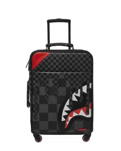 SPRAYGROUND® XTC GREY SHARKS IN PARIS CUT & SEW VEGAN LEATHER CARRY-ON LUGGAGE