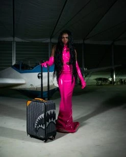 SPRAYGROUND® ILLUCHAINS CUT & SEW VEGAN LEATHER CARRY-ON LUGGAGE