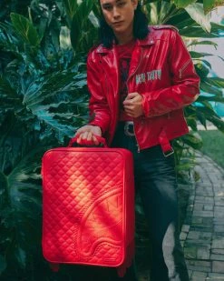 SPRAYGROUND® RED RIVIERA VEGAN LEATHER CARRY-ON LUGGAGE (ONLY 100 MADE & NUMBERED)