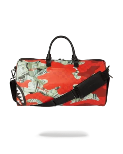 SPRAYGROUND® MONEY CAMO (RED) DUFFLE