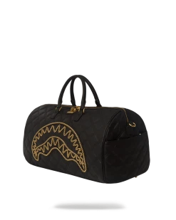 SPRAYGROUND® BAGS NOIR QUILT GOLD CHAIN SHARK DUFFLE