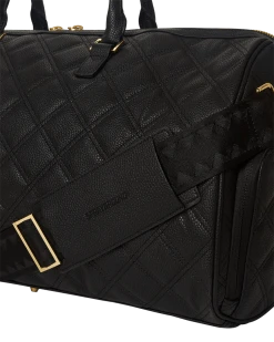 SPRAYGROUND® BAGS NOIR QUILT GOLD CHAIN SHARK DUFFLE