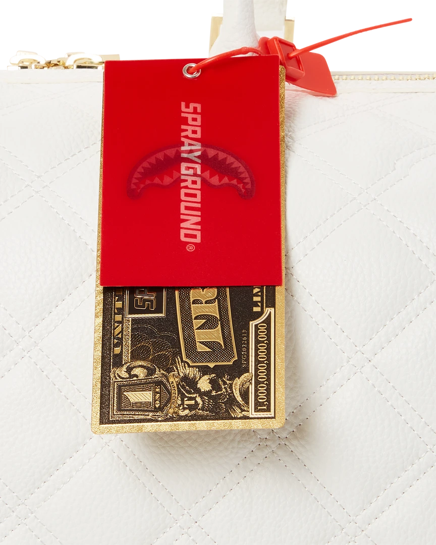 SPRAYGROUND® RIVIERA LE BLANC GOLD CHAIN SHARK MINI DUFFLE 18 SPRAYGROUND® RIVIERA LE BLANC GOLD CHAIN SHARK MINI DUFFLE