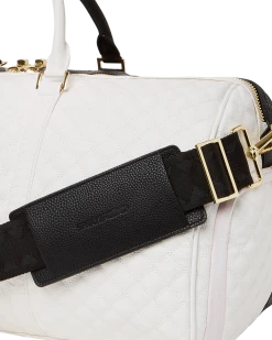 SPRAYGROUND® LEVELED UP SPLIT QUILT SHARK DUFFLE 28 SPRAYGROUND® LEVELED UP SPLIT QUILT SHARK DUFFLE