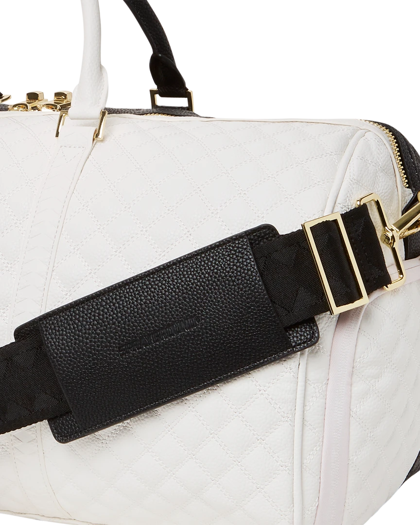 SPRAYGROUND® LEVELED UP SPLIT QUILT SHARK DUFFLE 14 SPRAYGROUND® LEVELED UP SPLIT QUILT SHARK DUFFLE