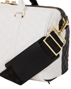 SPRAYGROUND® LEVELED UP SPLIT QUILT SHARK MINI DUFFLE NEW ARRIVALS