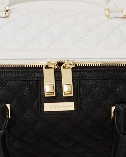 SPRAYGROUND® LEVELED UP SPLIT QUILT SHARK MINI DUFFLE NEW ARRIVALS