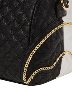 SPRAYGROUND® LEVELED UP SPLIT QUILT SHARK MINI DUFFLE NEW ARRIVALS