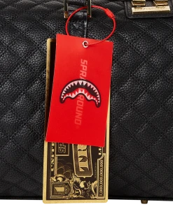 SPRAYGROUND® LEVELED UP SPLIT QUILT SHARK MINI DUFFLE NEW ARRIVALS