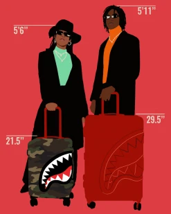 SPRAYGROUND® FULL-SIZE RED CARRY-ON CAMO LUGGAGE BUNDLE