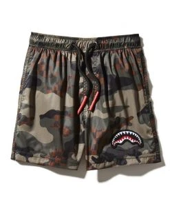 SPRAYGROUND® SWIMWEAR KIDS CAMO CHECKERED SWIM TRUNKS