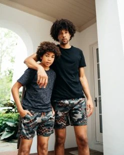 SPRAYGROUND® SWIMWEAR KIDS CAMO CHECKERED SWIM TRUNKS